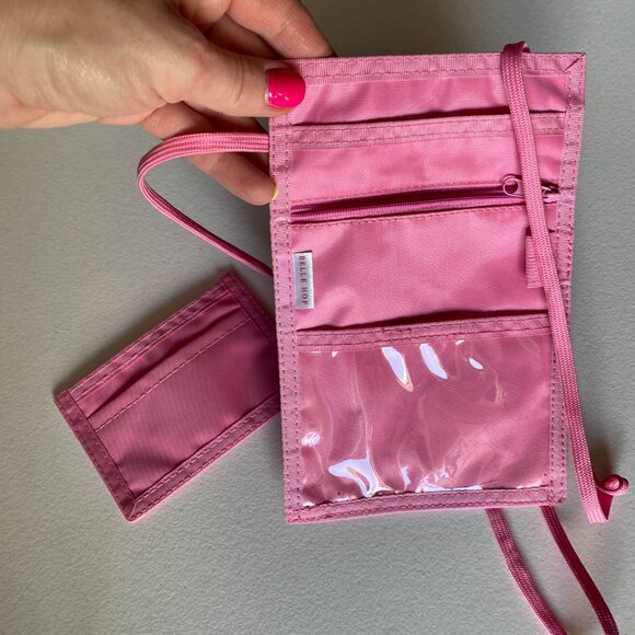 Belle Hop Pink Passport Security Pouch Anti-Theft 4+ Pockets, Separate Wallet - Picture 2 of 9